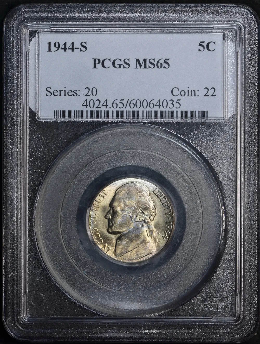 United States 1944-S Silver Jefferson Nickel KM# A192 PCGS MS65 product image