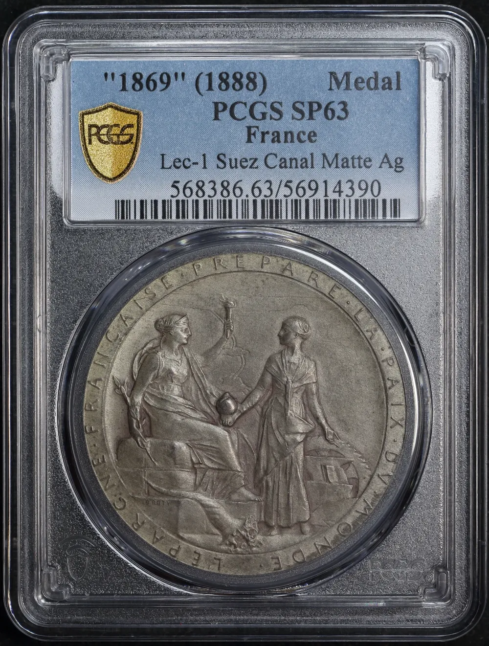 France 1888 Silver Medal Lec-1 PCGS SP63 product image