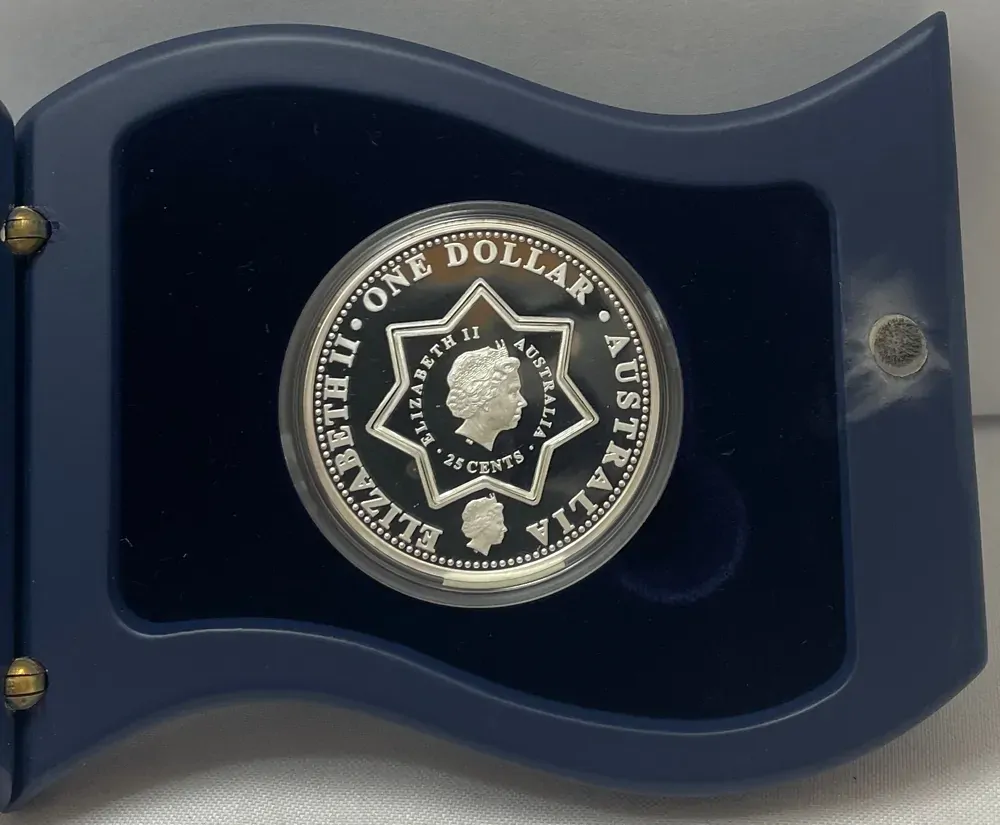 2001 Silver 1 Ounce Proof Coin Federation Holey Dollar product image