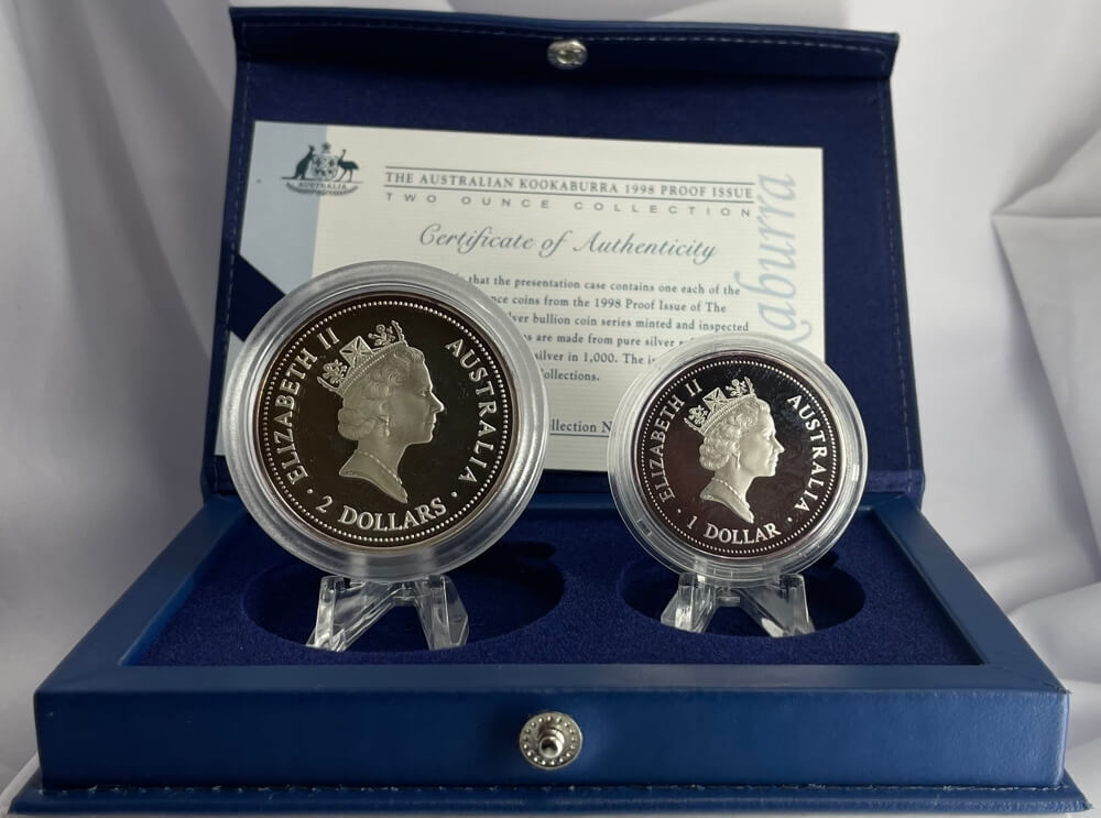 1998 Silver Proof Two Coin Set (2oz 1oz) Kookaburra product image
