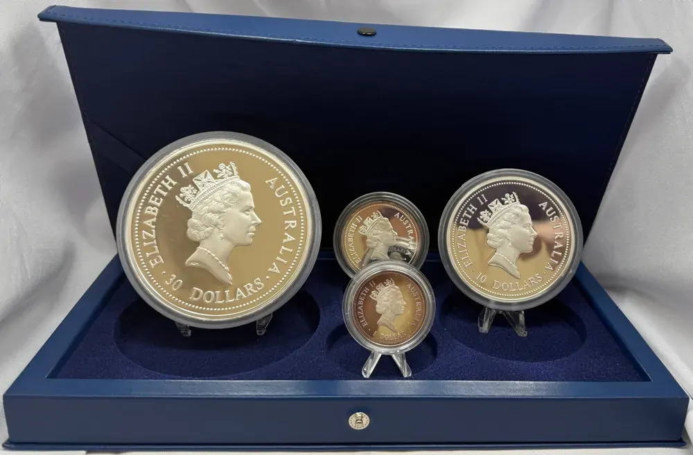 1998 Silver Proof Four Coin Set (1kg 10oz 2oz 1oz) Kookaburra product image