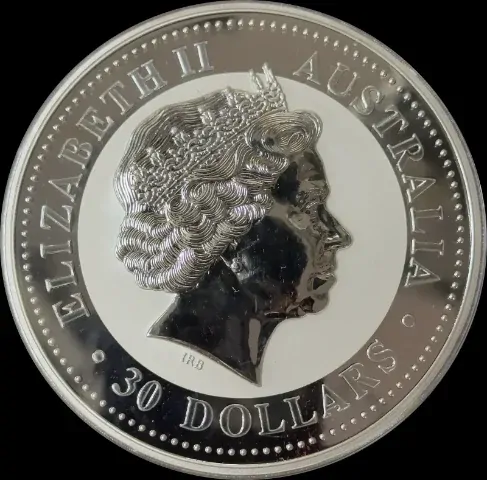 2000 Silver Lunar Kilogram Unc Coin Diamond Eyes product image