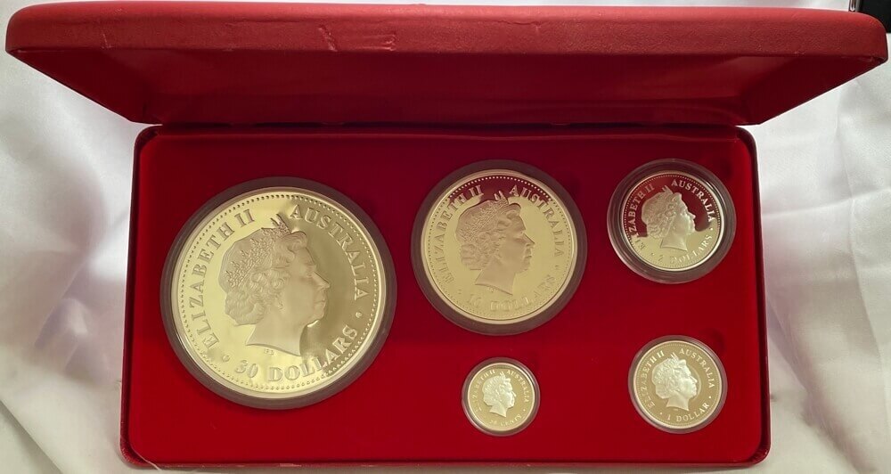 2001 Silver Lunar Five Coin Proof Set (1kg to 1/2oz) Series I Snake product image