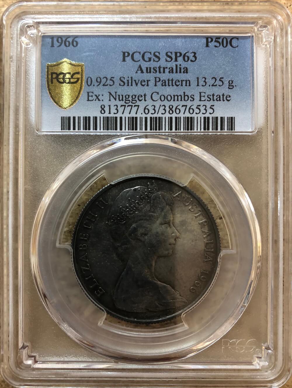 Australia 1966 Specimen Fifty Cent ex Nugget Coombs Estate PCGS SP63 product image