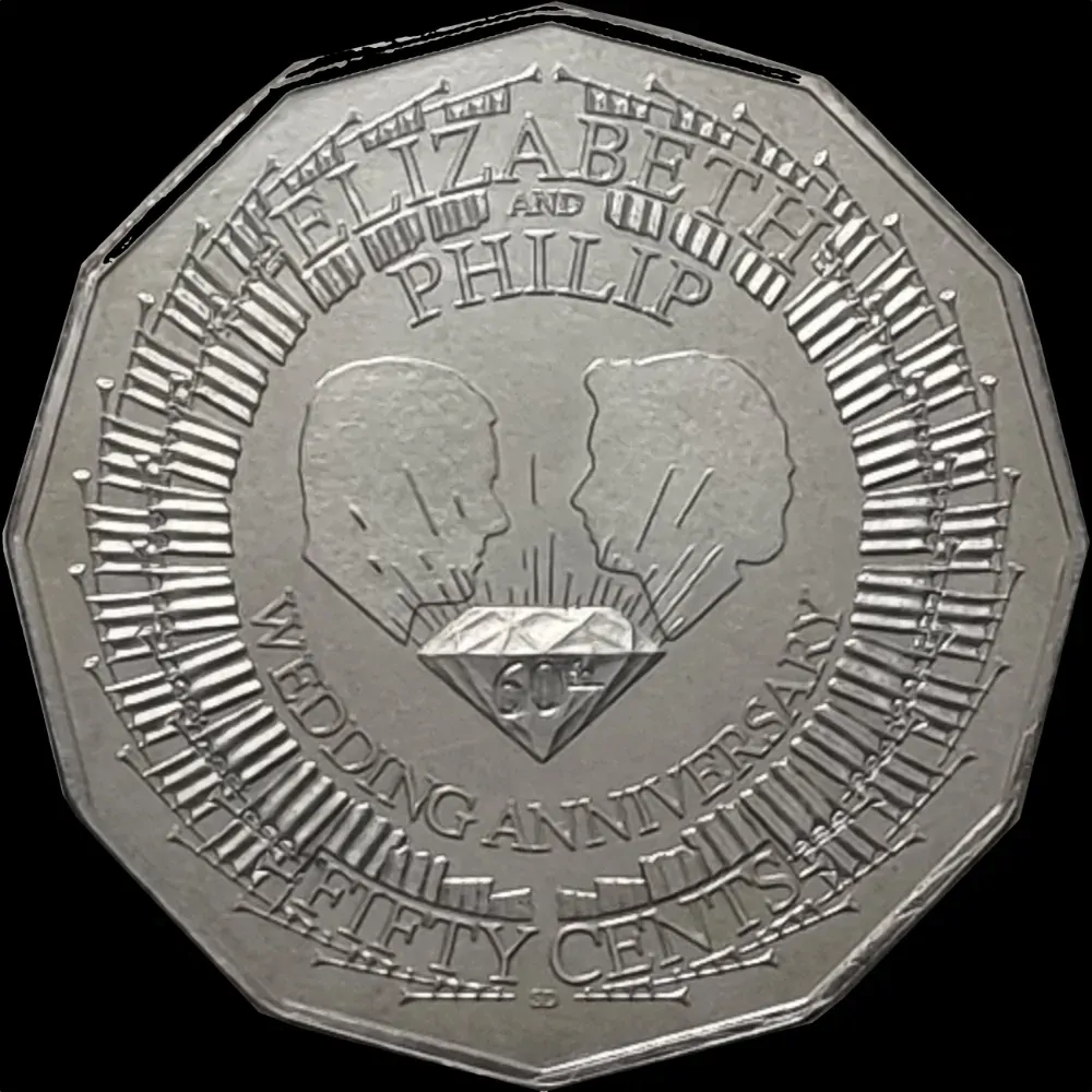 2007 50 Cent Uncirculated Coin Diamond 60th Wedding Anniversary product image