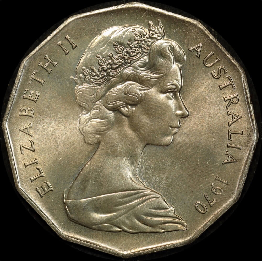 1970 50 Cent Specimen Captain Cook in Red Case Sterling & Currency