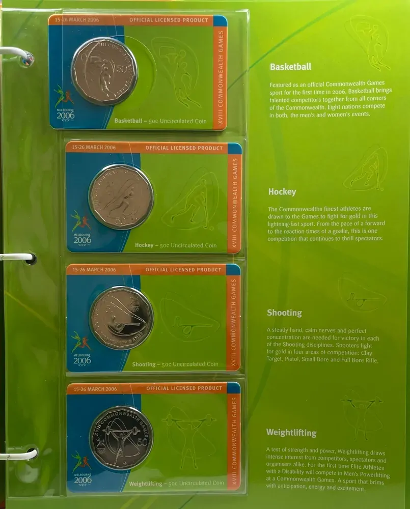2006 50 Cent 18 Coin Set Melbourne Commonwealth Games product image