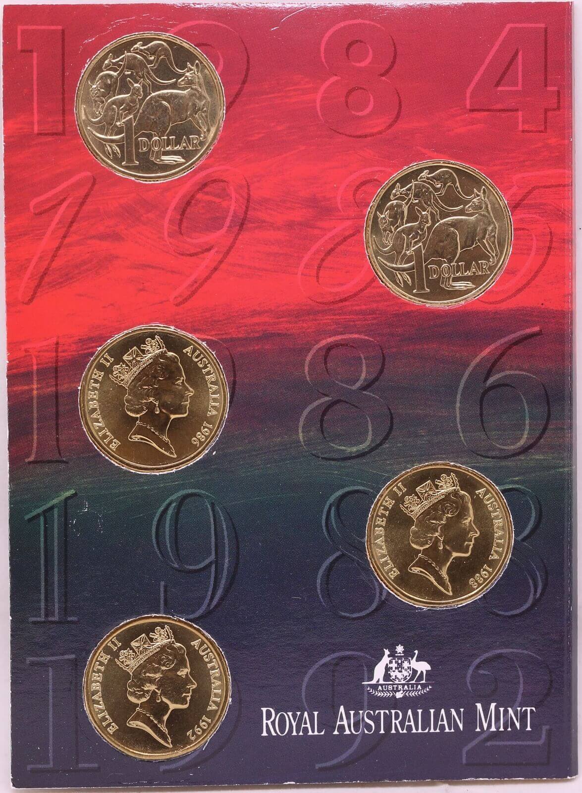 1992 1 Dollar Uncirculated 5 Coin Set product image