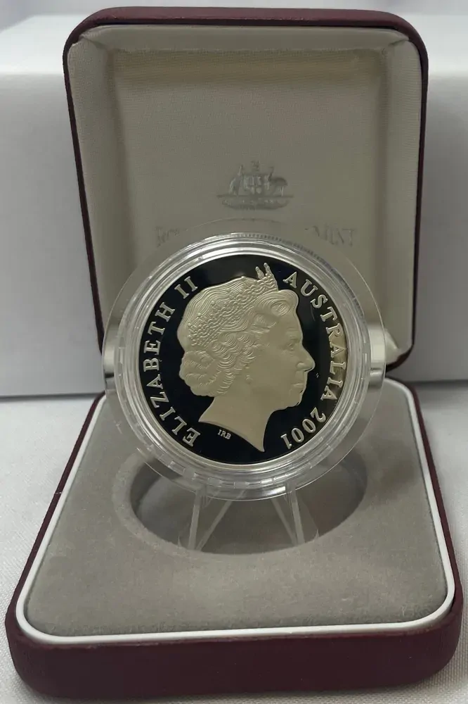 2002 Silver 1 Dollar Proof Coin Kangaroo Aboriginal Design product image