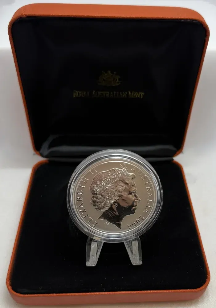 2004 Silver 1 Dollar Proof Coin Gold Plated Flying Kangaroo product image