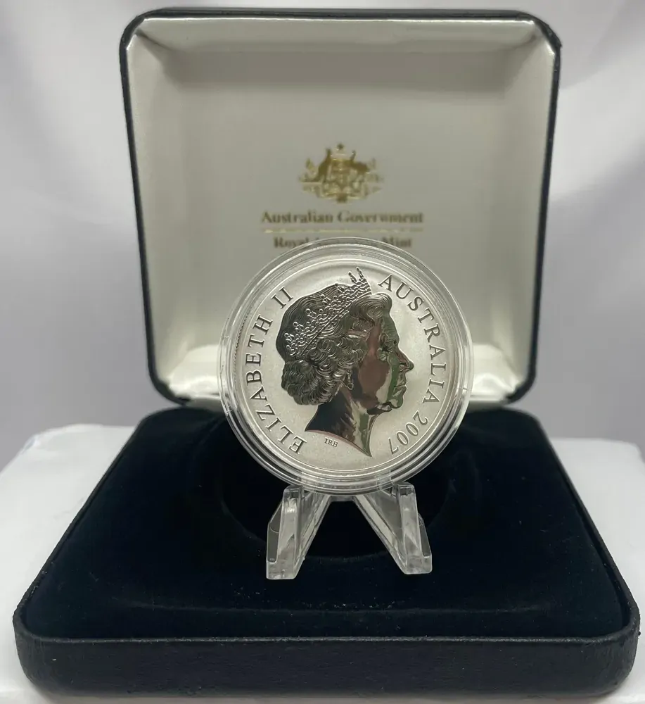 2007 1 Dollar Silver Kangaroo Selectively Gold Plated Rolf Harris product image