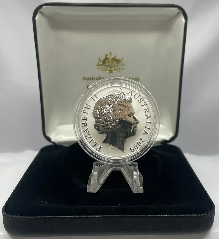 2009 Silver 1 Dollar Proof Coin Kangaroo Gold Plated Ken Done product image
