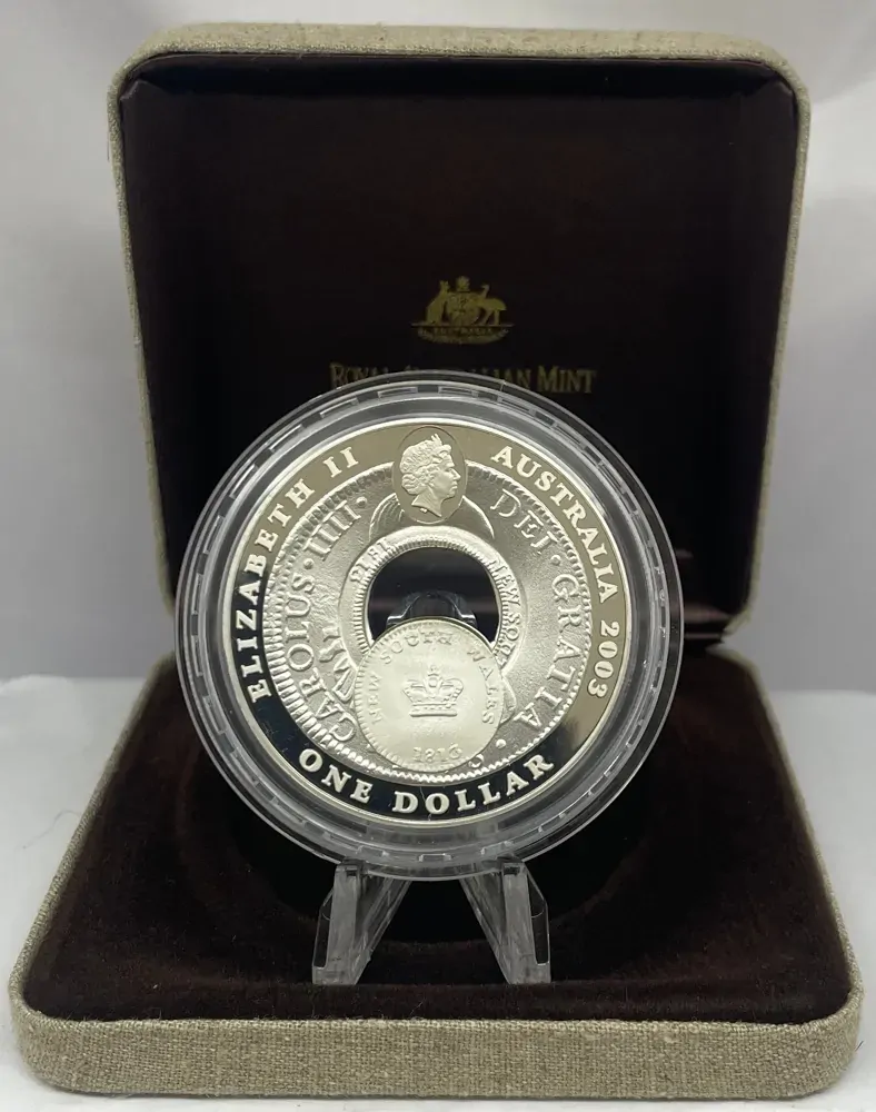2003 Silver 1 Dollar Proof Coin Ballot Issue Holey Dollar product image