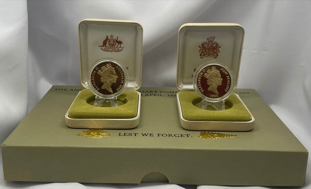 1990 Five Dollar Proof Pair Anzac 75th Anniversary product image