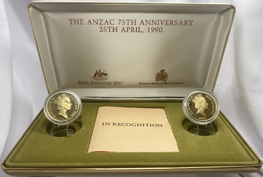 1990 5 Dollar Proof Anzac 75th Anniversary Gallipoli Veteran Presentation Set product image