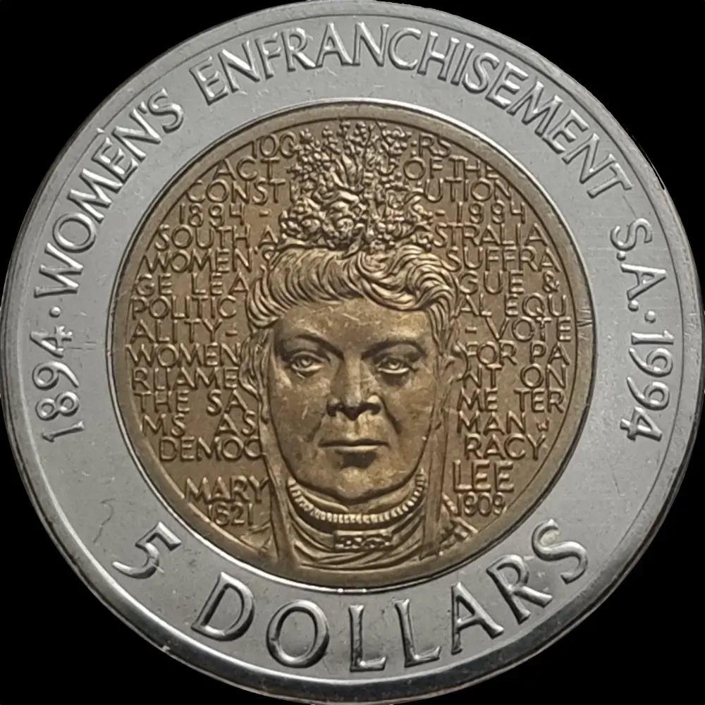 1994 5 Dollar Uncirculated Bi-Metallic Coin Enfranchisement of Women product image