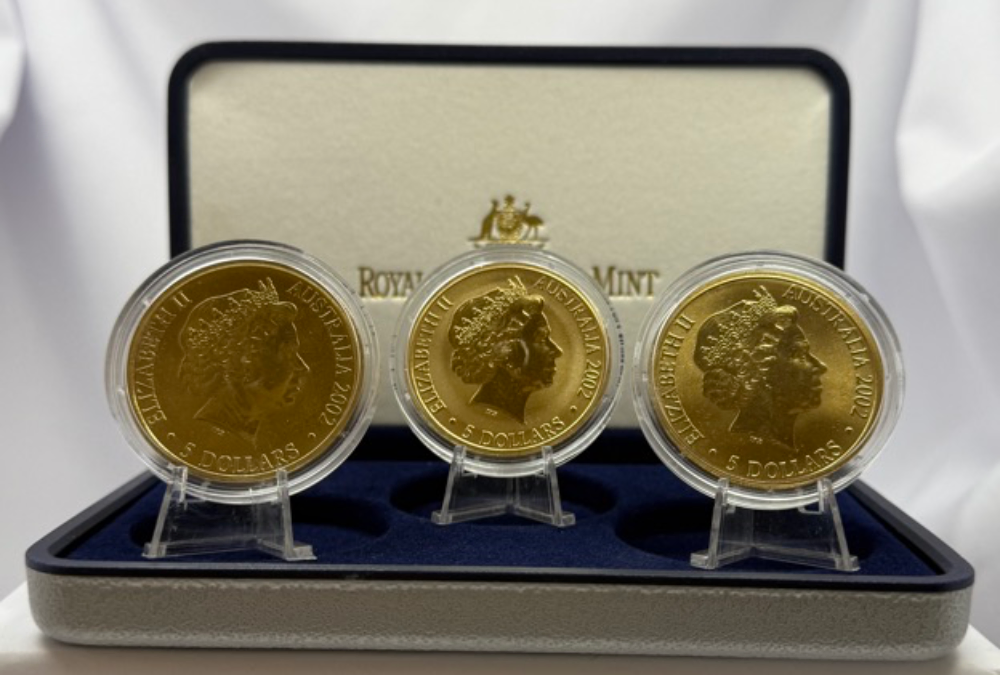 2002 Five Dollar Three Coin Unc Set Manchester Games product image