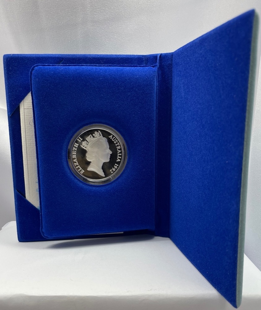 1992 Silver 10 Dollar Proof Coin Birds of Australia Emperor Penguin product image