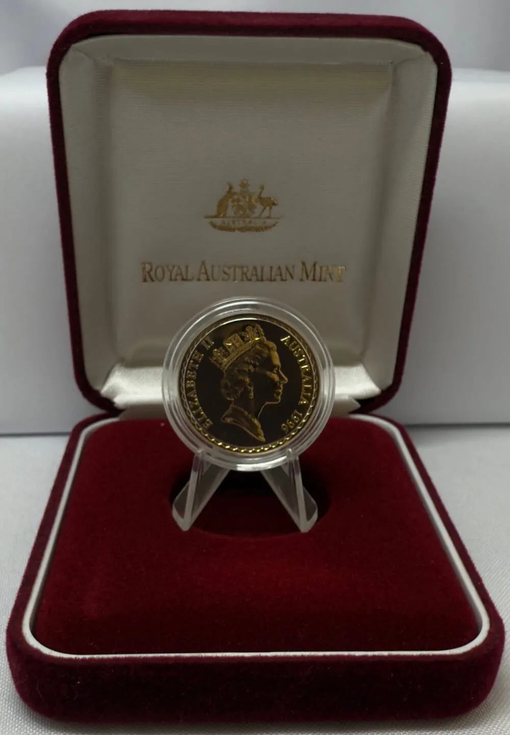 1996 Gold 100 Dollar Unc Coin Floral Emblems - Blue Gum product image