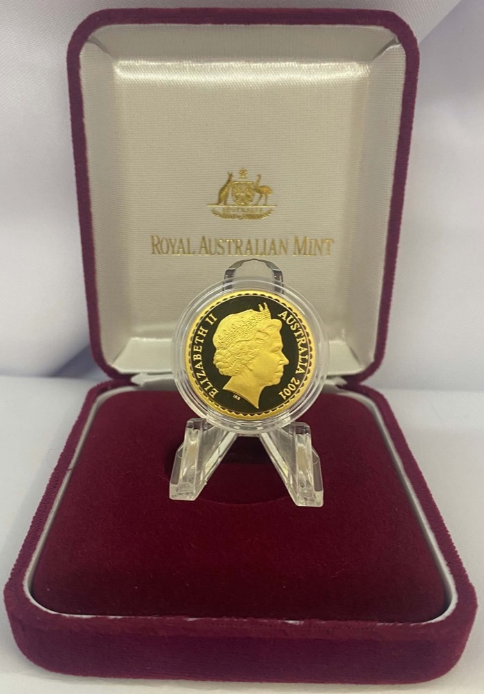 2001 Gold 100 Dollar Proof Coin - Floral Emblems Golden Wattle product image
