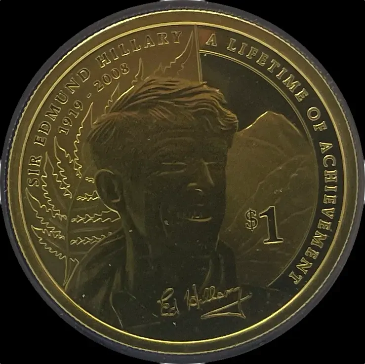 New Zealand 2008 1 Dollar PNC Sir Edmund Hillary product image