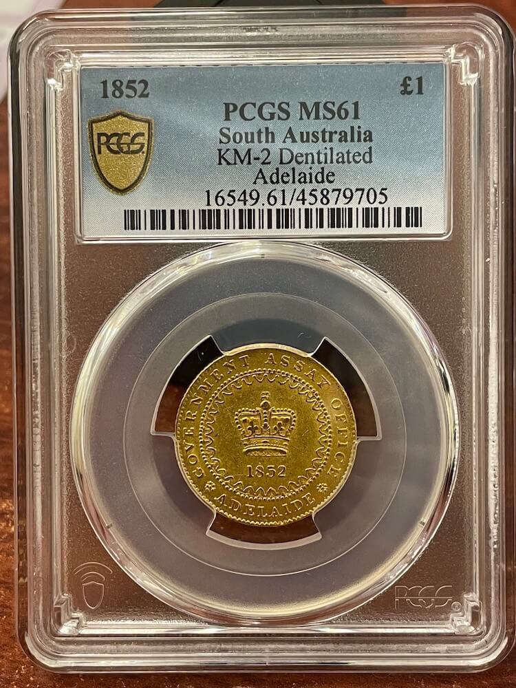 1852 Type II Adelaide Pound Unc (PCGS MS61) product image