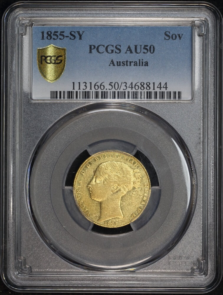 1855 Sydney Mint Type I Sovereign PCGS AU50 product image