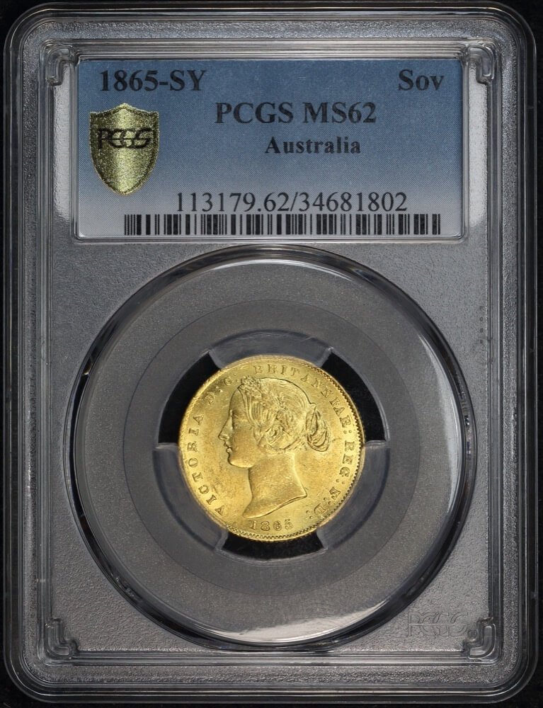 1865 Sydney Mint Type II Sovereign Unc (PCGS MS62) product image