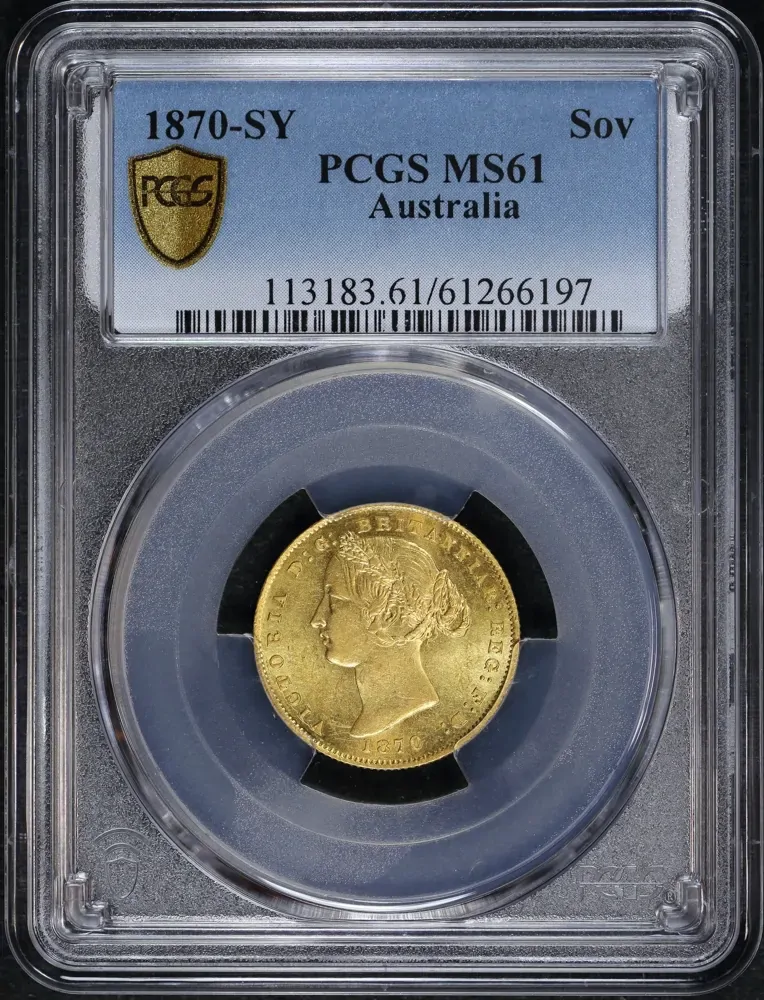 1870 Sydney Mint Type II Sovereign Unc (PCGS MS61) product image