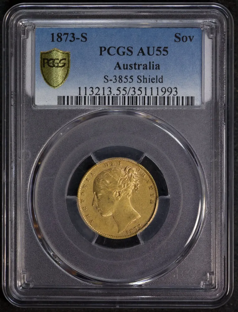 1873 Sydney Shield Sovereign PCGS AU55 product image