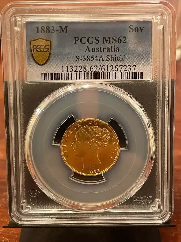 1883 Melbourne Shield Sovereign Unc (PCGS MS62) product image