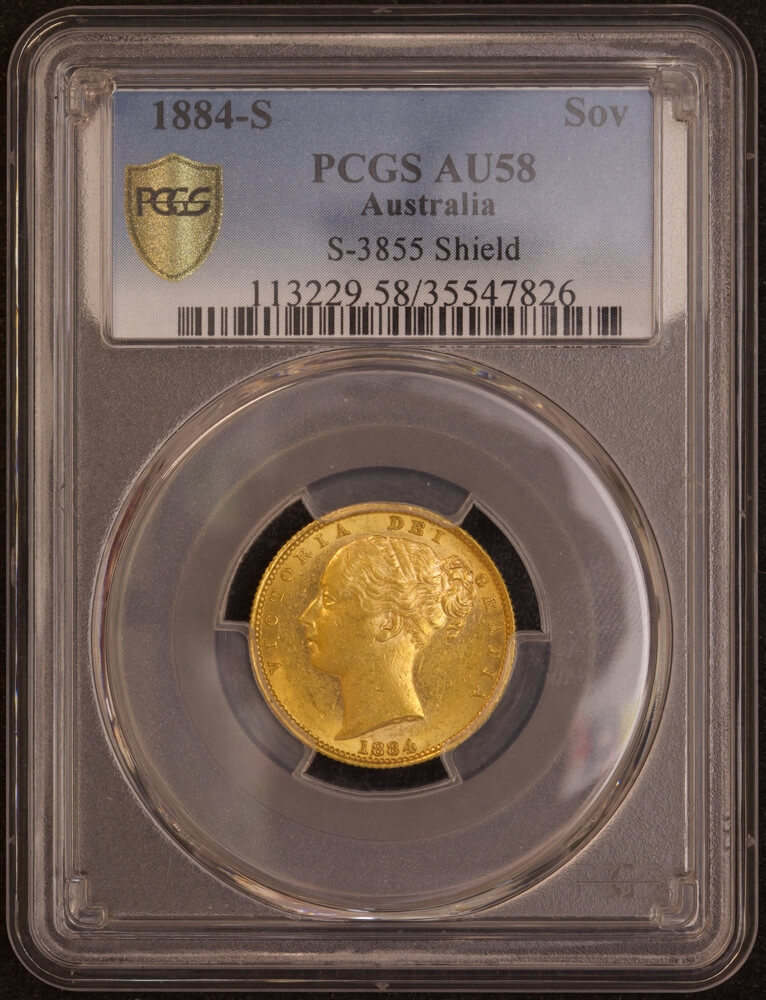 1884 Sydney Shield Sovereign PCGS AU58 product image