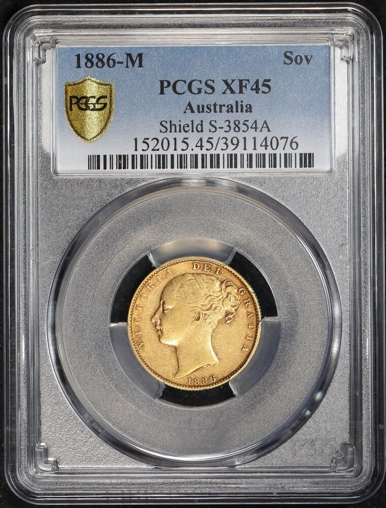 1886 Melbourne Shield Sovereign PCGS XF45 product image