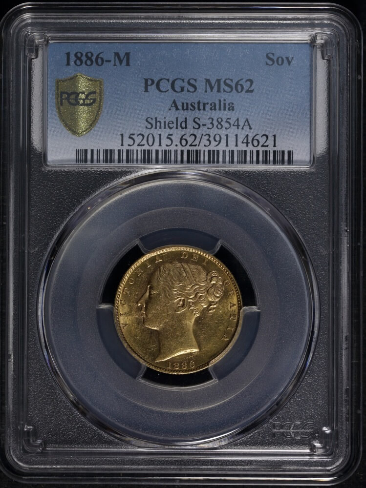 1886 Melbourne Shield Sovereign Unc (PCGS MS62) product image