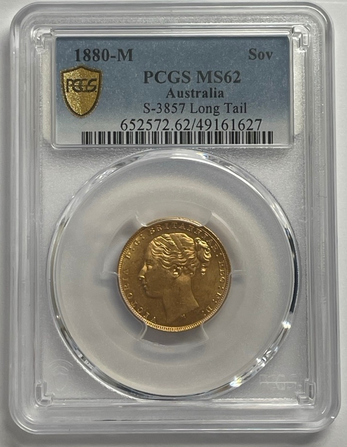 1880 Melbourne Young Head Sovereign Unc (PCGS MS62) product image