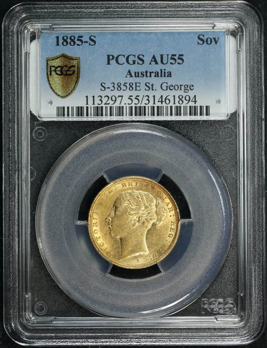 1885 Sydney Young Head Sovereign PCGS AU55 product image