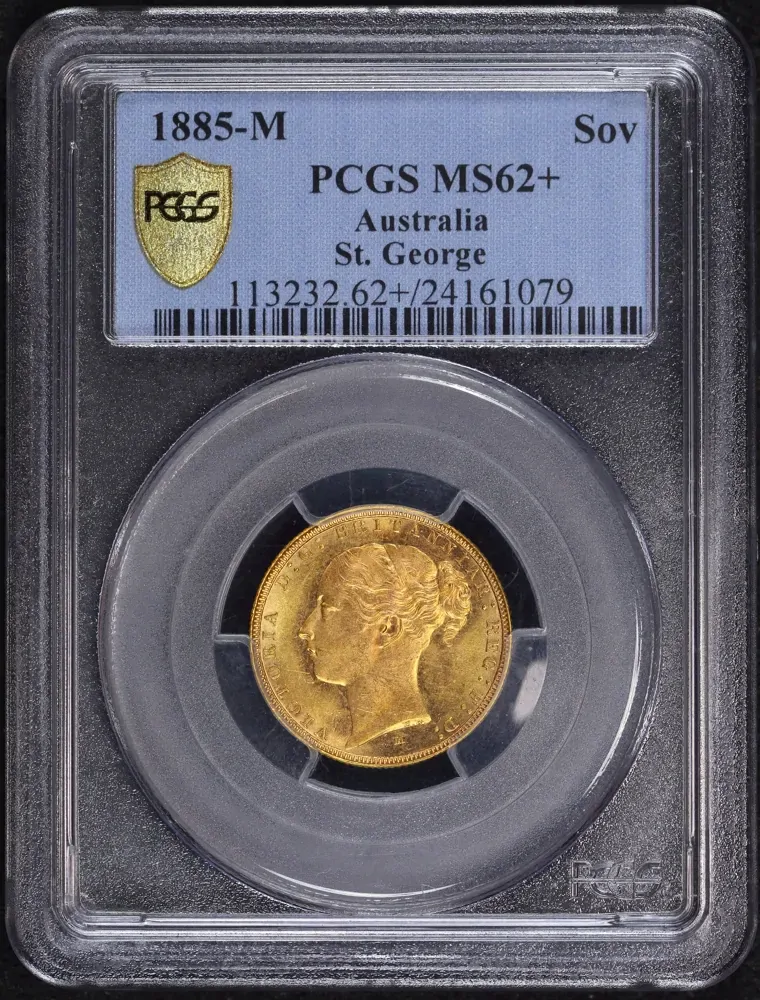 1885 Melbourne Young Head Sovereign Unc (PCGS MS62+) product image