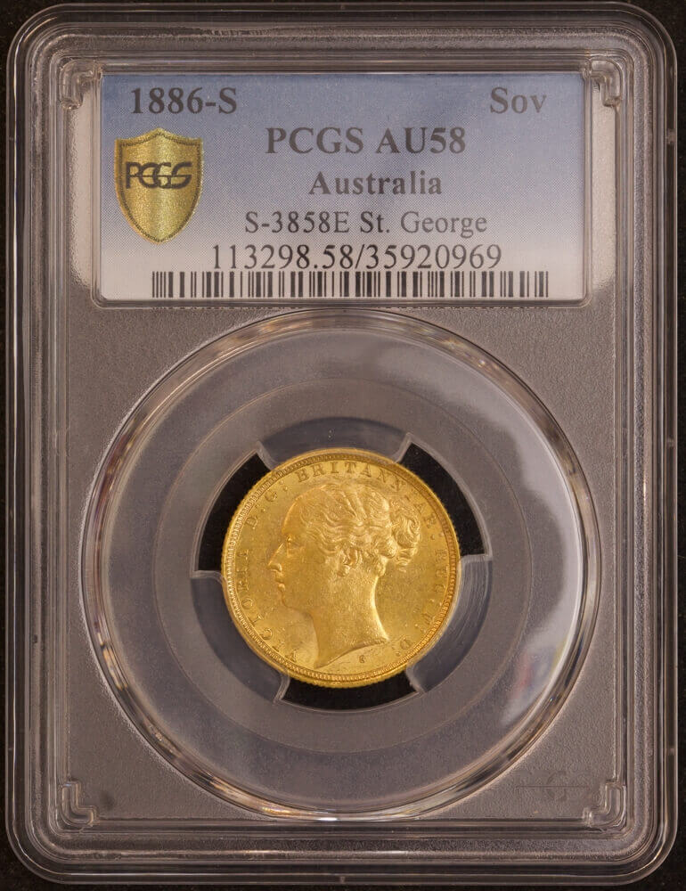 1886 Sydney Young Head Sovereign PCGS AU58 product image