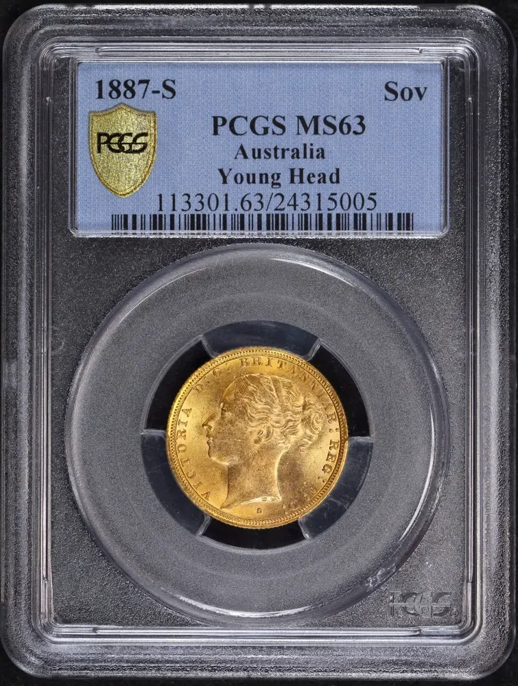1887 Sydney Young Head Sovereign Choice Unc (PCGS MS63) product image