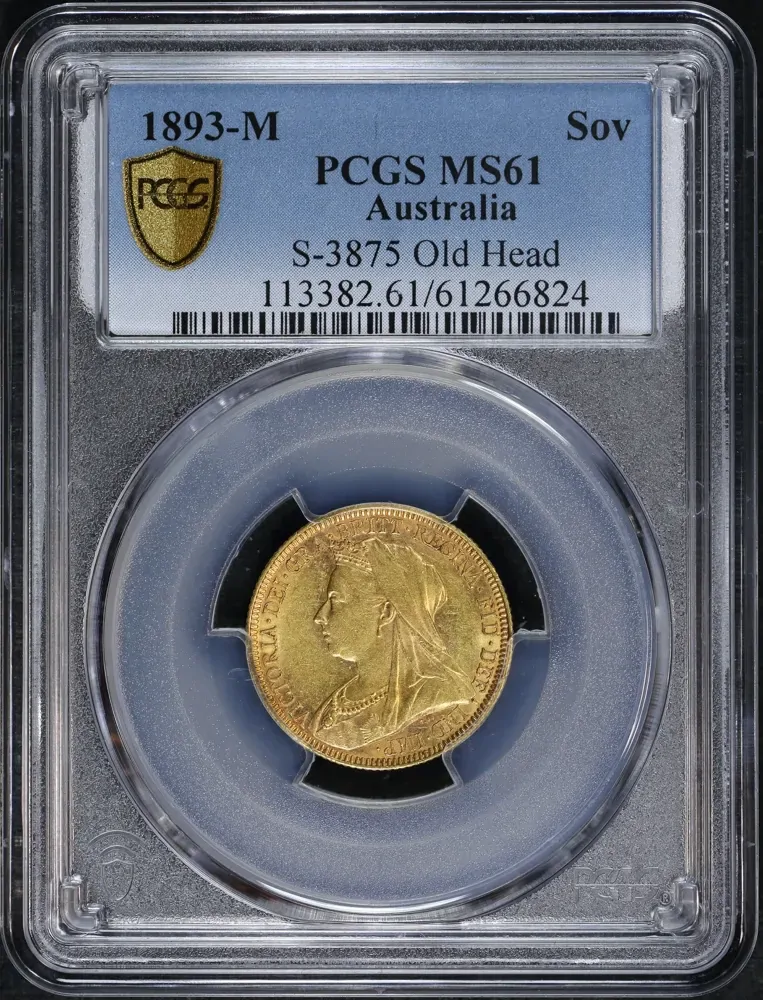 1893 Melbourne Veiled Head Sovereign Unc (PCGS MS61) product image