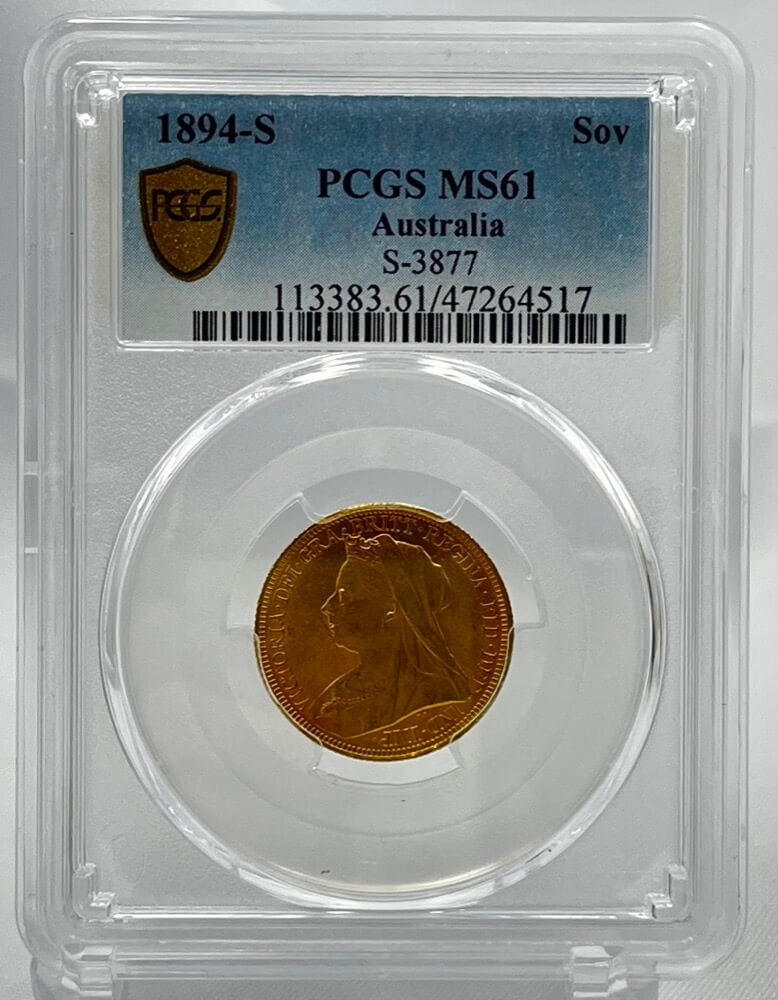 1894 Sydney Veiled Head Sovereign Unc (PCGS MS61) product image
