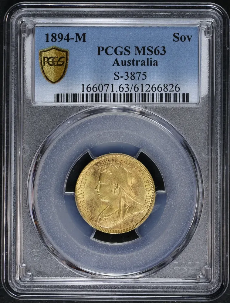 1894 Melbourne Veiled Head Sovereign Choice Unc (PCGS MS63) product image