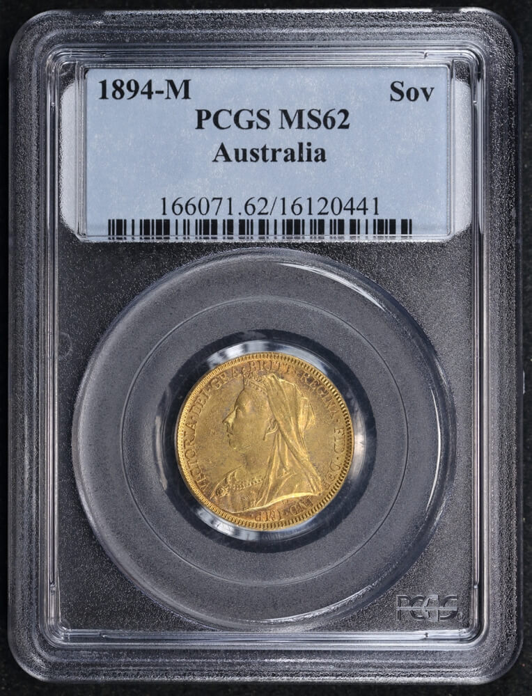 1894 Melbourne Veiled Head Sovereign Unc (PCGS MS62) product image