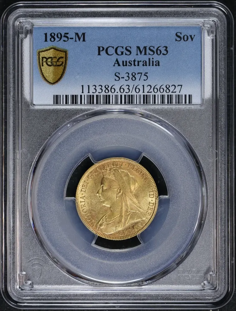 1895 Melbourne Veiled Head Sovereign Choice Unc (PCGS MS63) product image