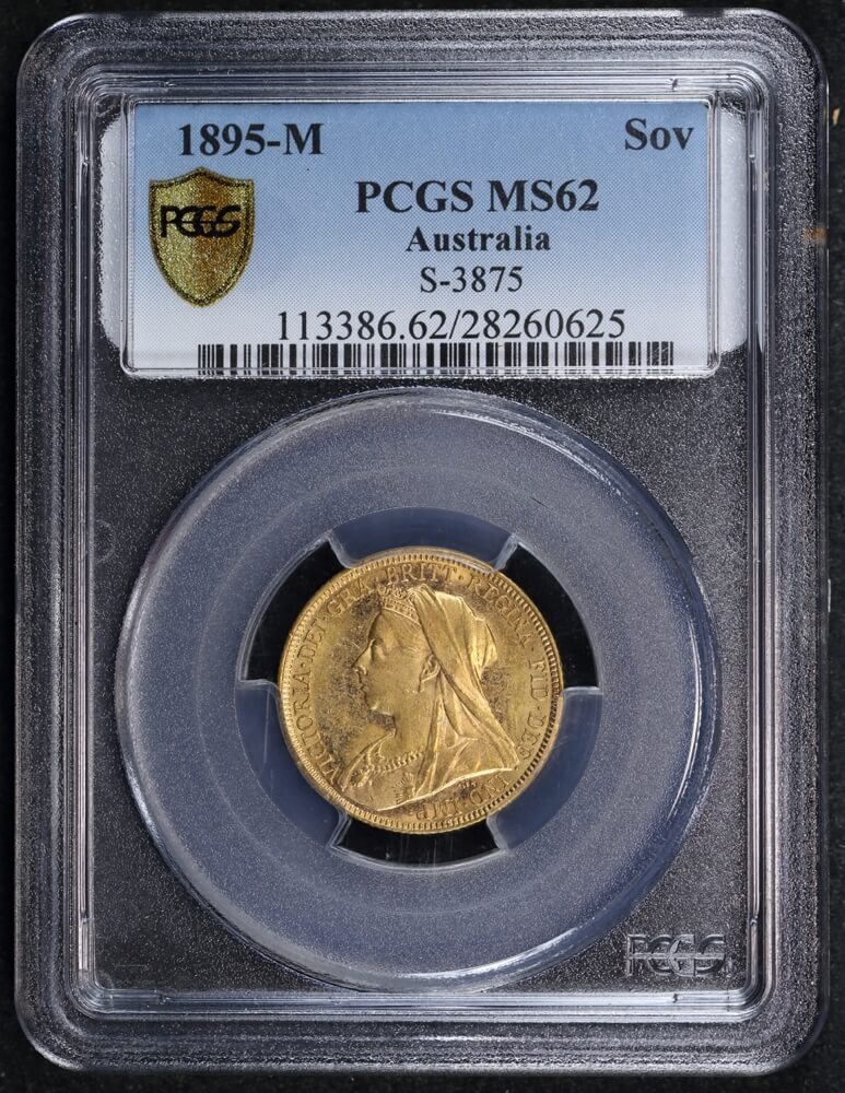 1895 Melbourne Veiled Head Sovereign Unc (PCGS MS62) product image