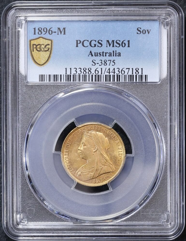 1896 Melbourne Veiled Head Sovereign Unc (PCGS MS61) product image