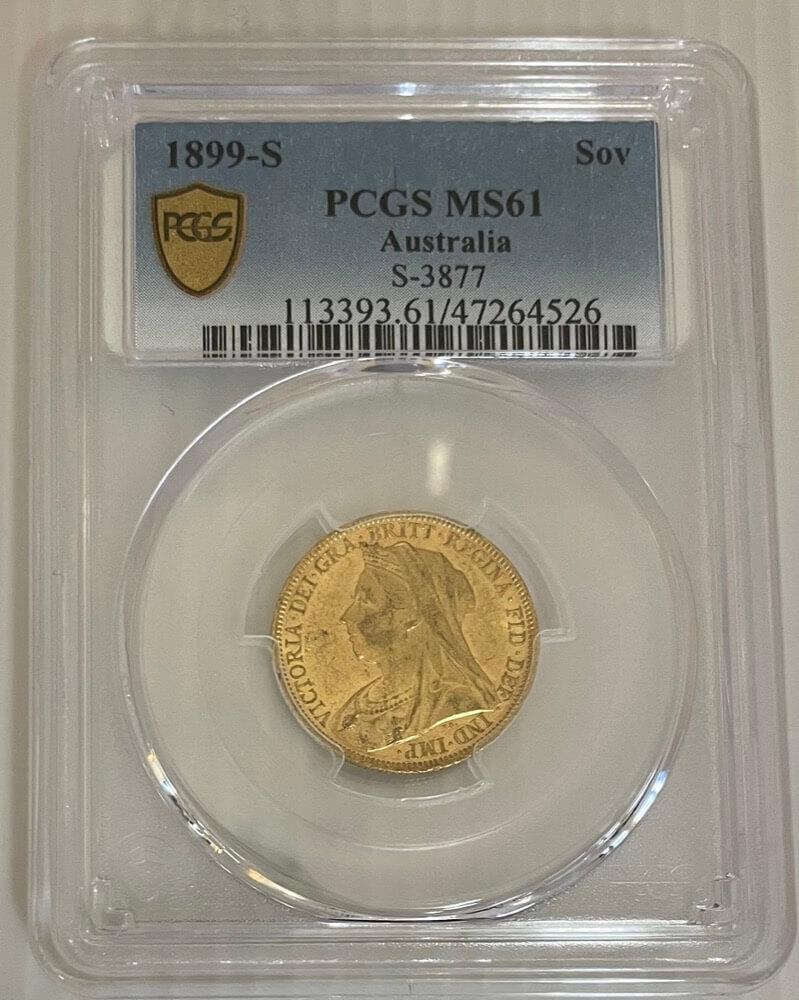 1899 Sydney Veiled Head Sovereign Unc (PCGS MS61) product image