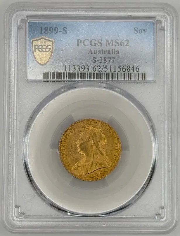 1899 Sydney Veiled Head Sovereign Unc (PCGS MS62) product image