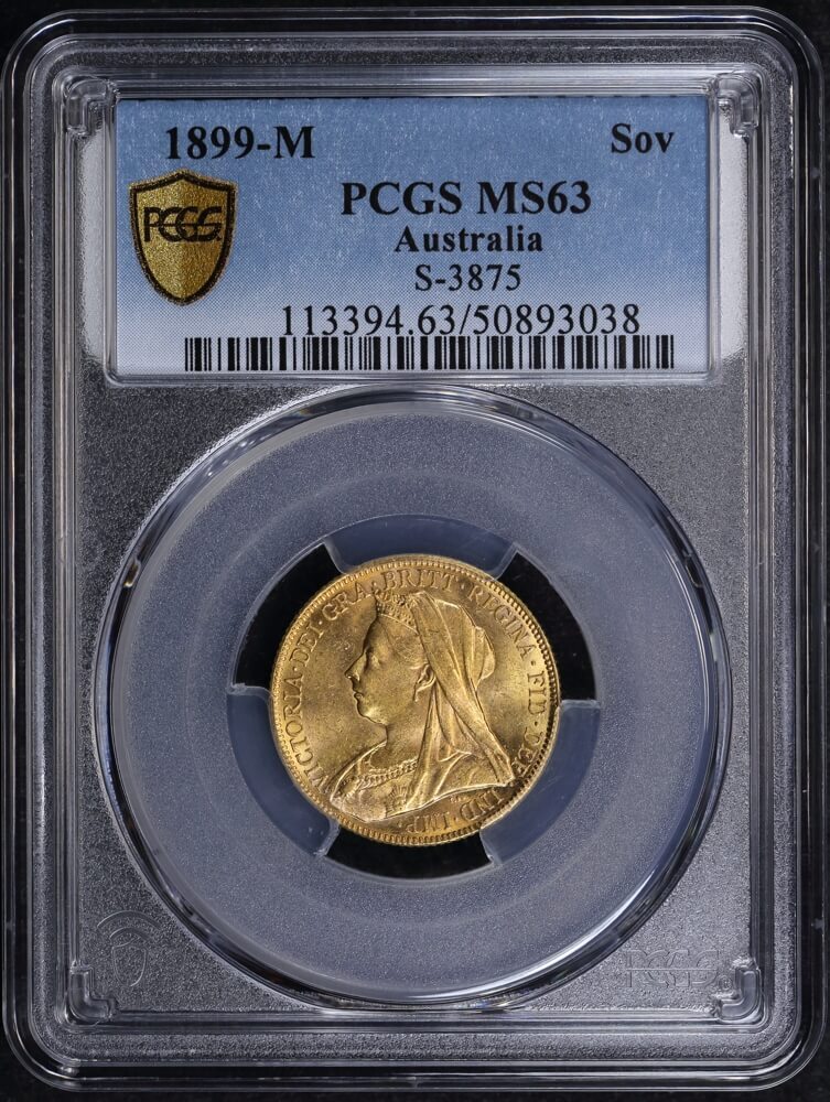 1899 Melbourne Veiled Head Sovereign Choice Unc (PCGS MS63) product image
