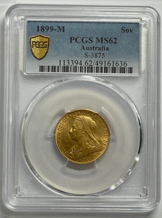 1899 Melbourne Veiled Head Sovereign Unc (PCGS MS61) product image